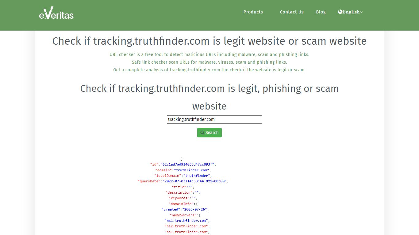 tracking.truthfinder.com | URL Checker | Website Checker