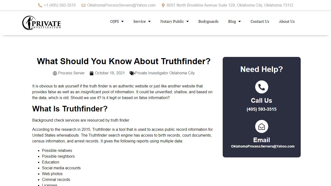 What Should You Know About Truthfinder? - Oklahoma Process Server ...